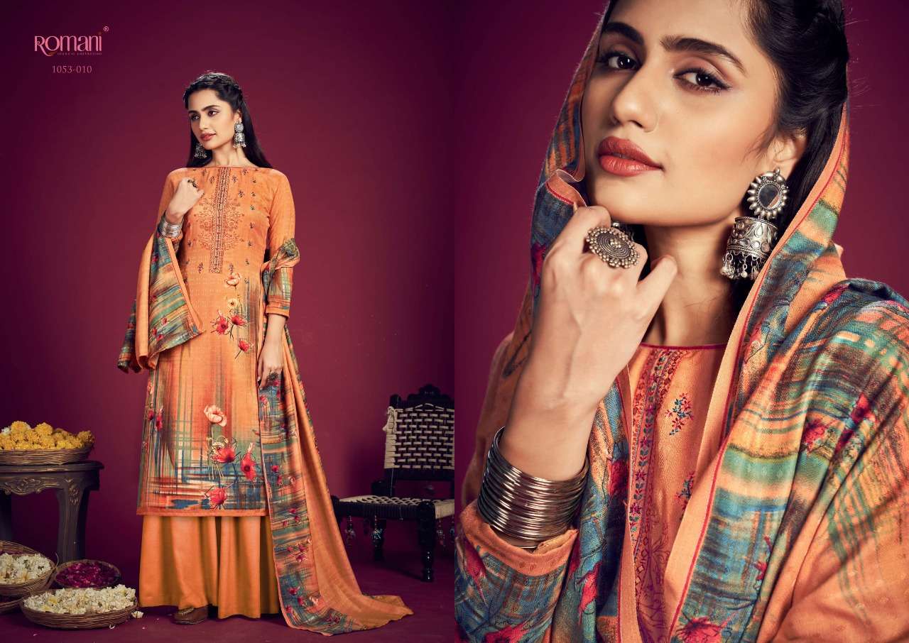 Romani Jhalak Catalog Premium Pashmina Dress Materials Wholesale