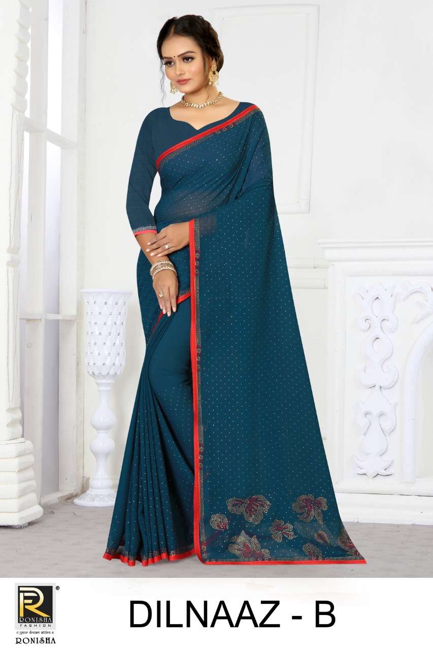 Ronisha Dilnaaz Catalog Swarovski Diamond Beautiful Sarees Wholesale
