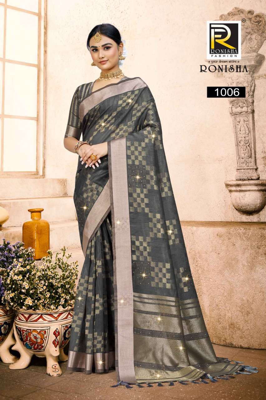 Ronisha Neeru Catalog Festive Wear Linen Cotton Silk Sarees Wholesale