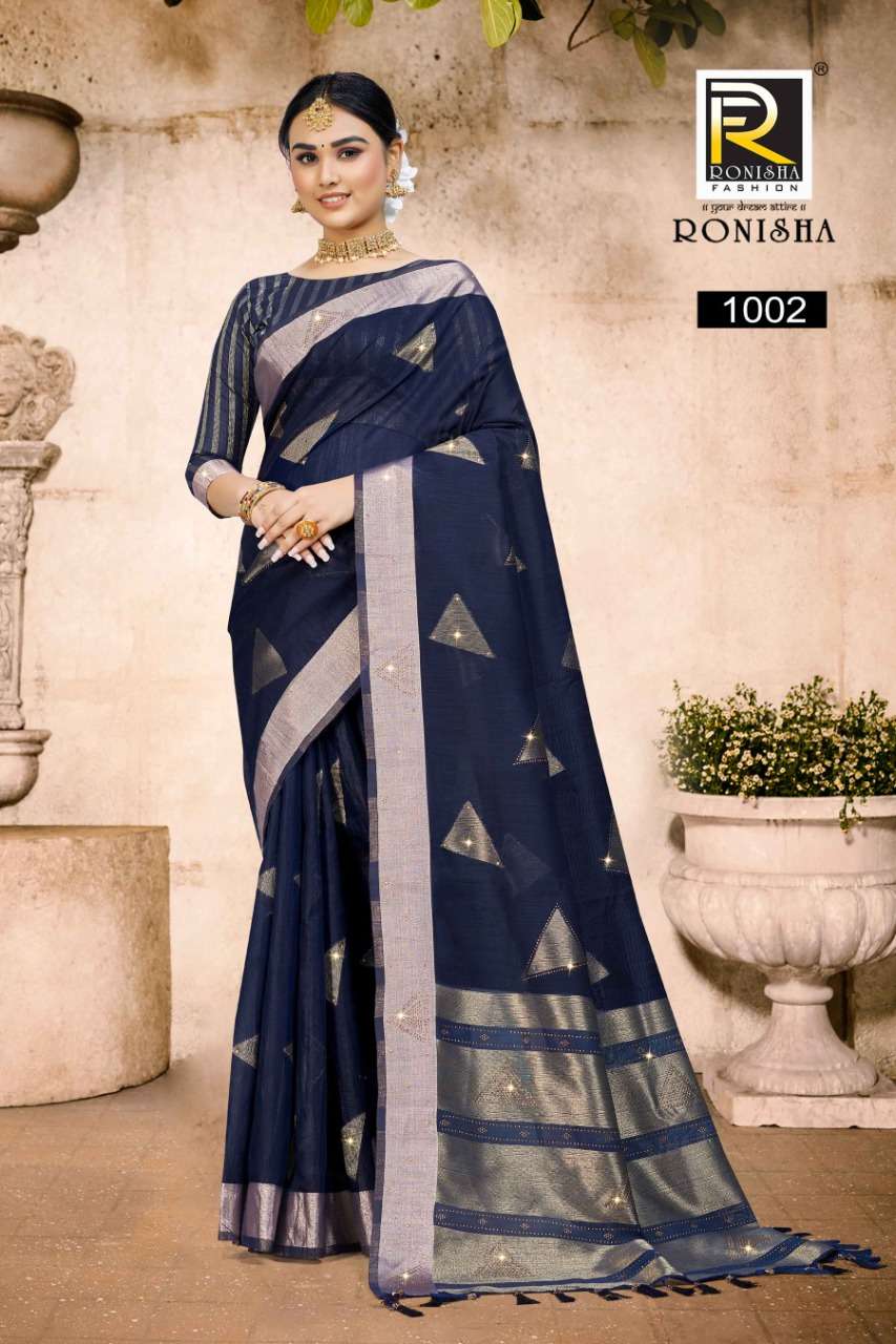 Ronisha Neeru Catalog Festive Wear Linen Cotton Silk Sarees Wholesale