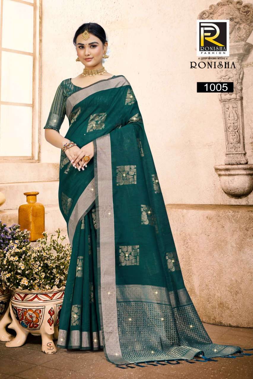 Ronisha Neeru Catalog Festive Wear Linen Cotton Silk Sarees Wholesale