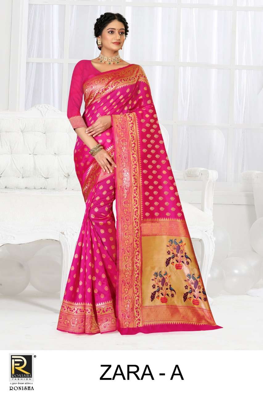 Ronisha Zara Catalog Premium Silk Pethani Casual Wear Sarees Wholesale