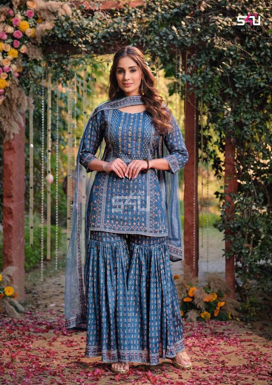 S4u Afreen Catalog Traditional Designer Wear Ready Made Dress Materials Wholesale