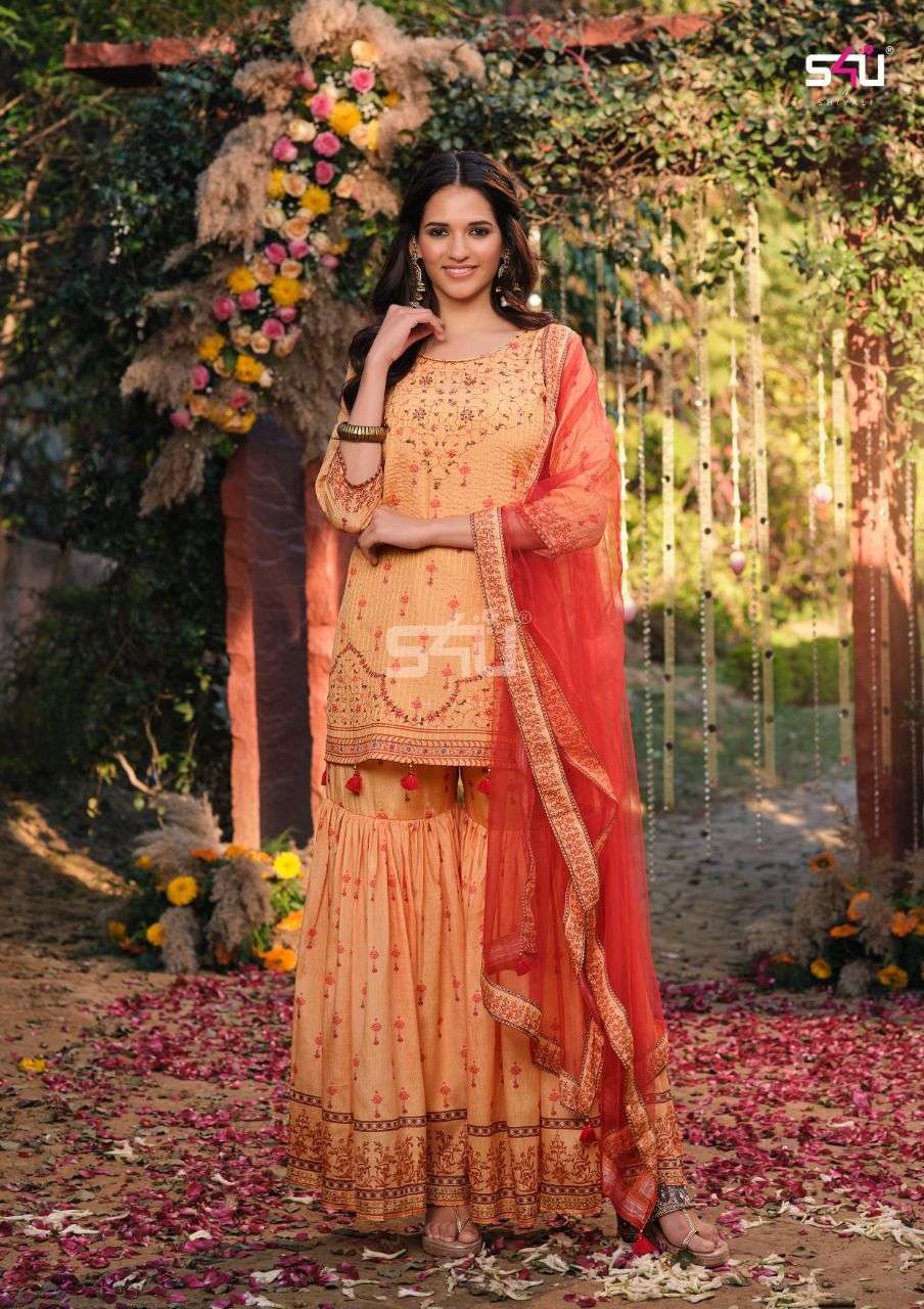 S4u Afreen Catalog Traditional Designer Wear Ready Made Dress Materials Wholesale