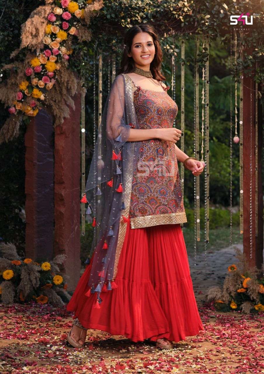 S4u Afreen Catalog Traditional Designer Wear Ready Made Dress Materials Wholesale
