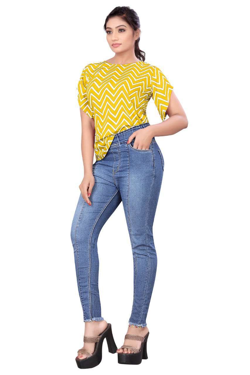 Sabella Trendy Tunics Vol 1 Catalog Crape Designer Wear Ladies Tops Wholesale