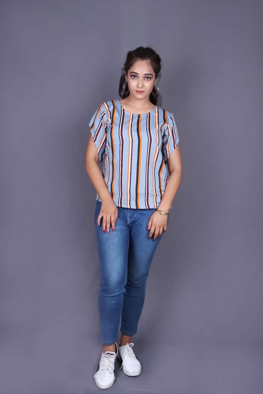 Sabella Trendy Tunics Vol 3 Catalog Crape Designer Wear Ladies Tops Wholesale