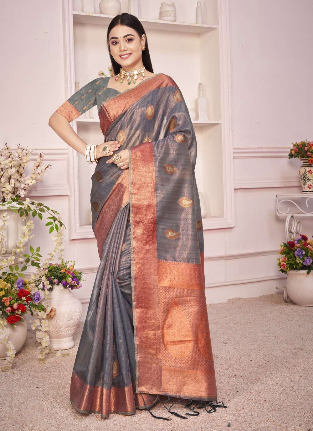 Sangam Padmini Catalog Organza Weaving Rich Pallu Sarees Wholesale