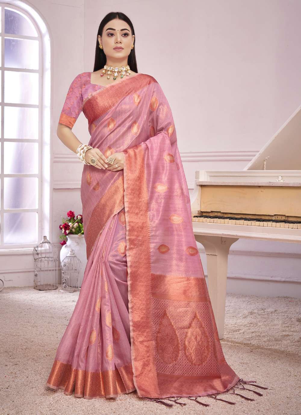 Sangam Padmini Catalog Organza Weaving Rich Pallu Sarees Wholesale