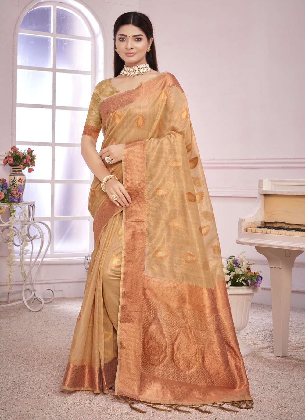 Sangam Padmini Catalog Organza Weaving Rich Pallu Sarees Wholesale