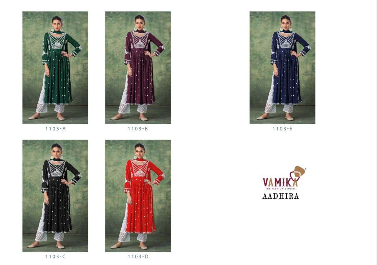 Vamika Aadhira Catalog Pure Rayon Kurti With Bottom Dupatta Wholesale