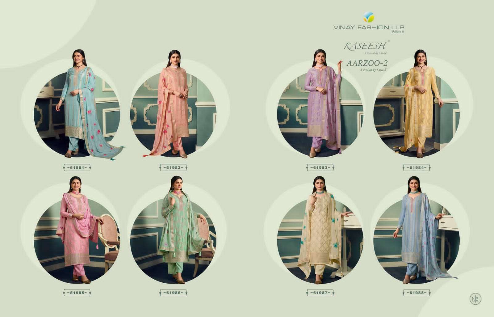 Vinay Kaseesh Aarzoo Vol 2 Catalog Designer Party Wear Salwar Suits Wholesale