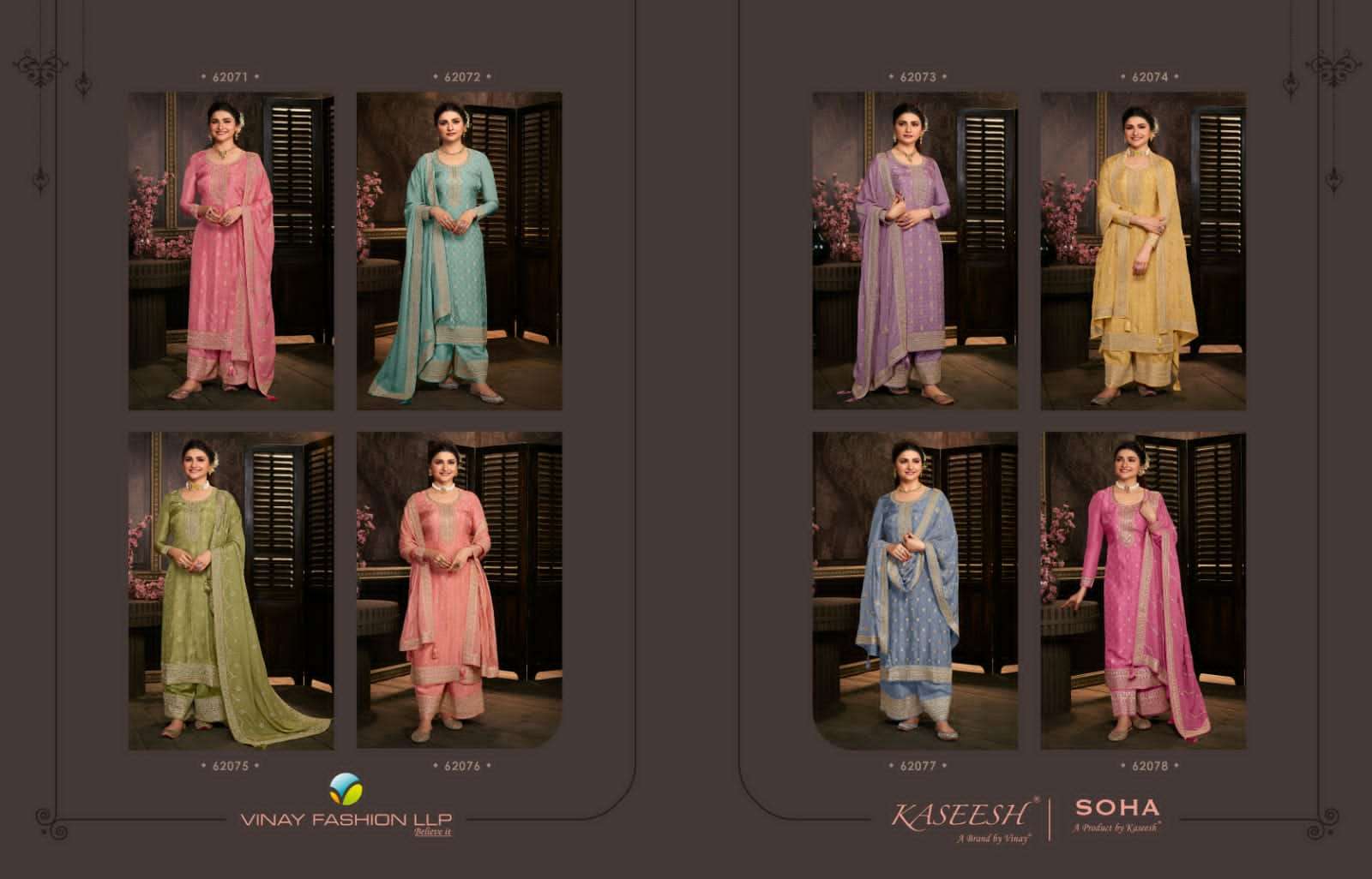 Vinay Kaseesh Soha Catalog Designer Wear Pakistani Salwar Suits Wholesale