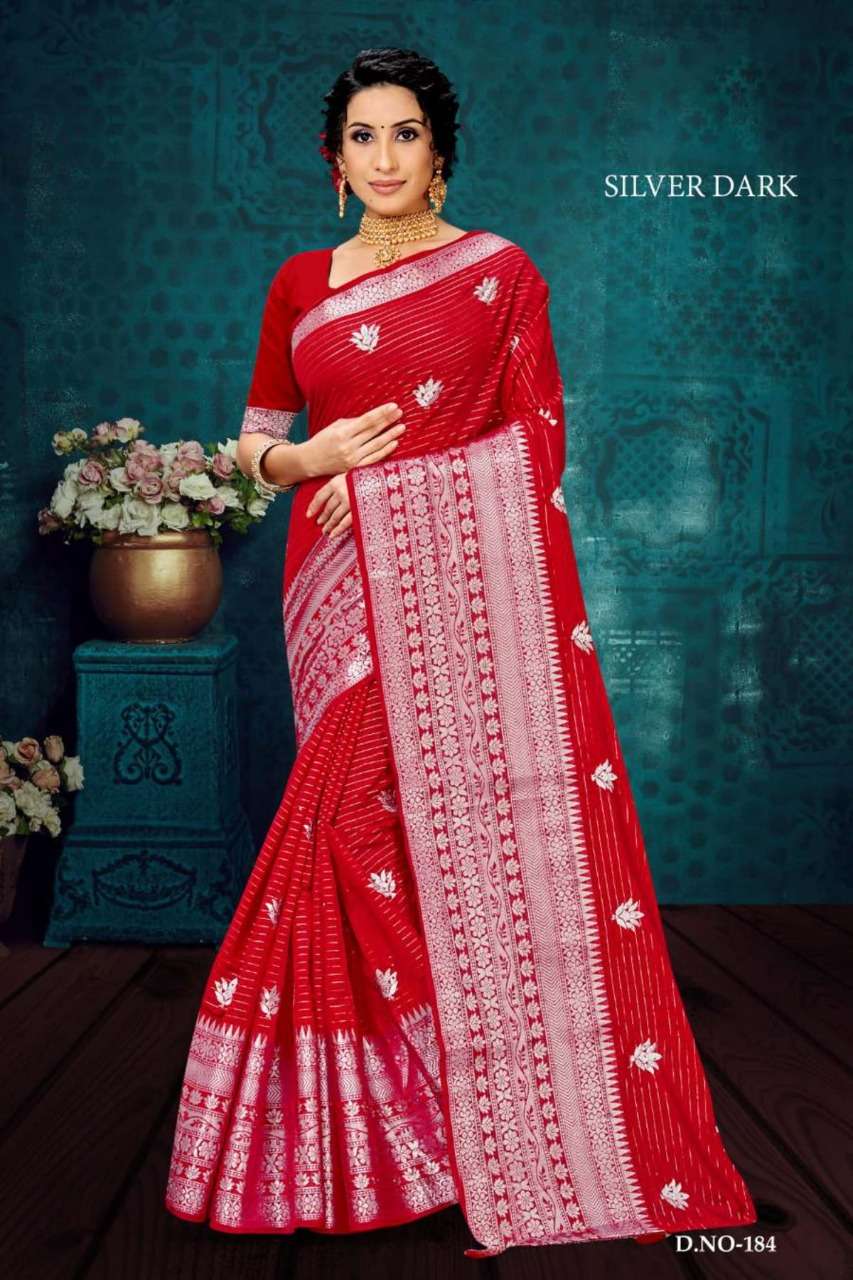Ynf Silver Dark Catalog Nylon Embroidery Wear Sarees Wholesale