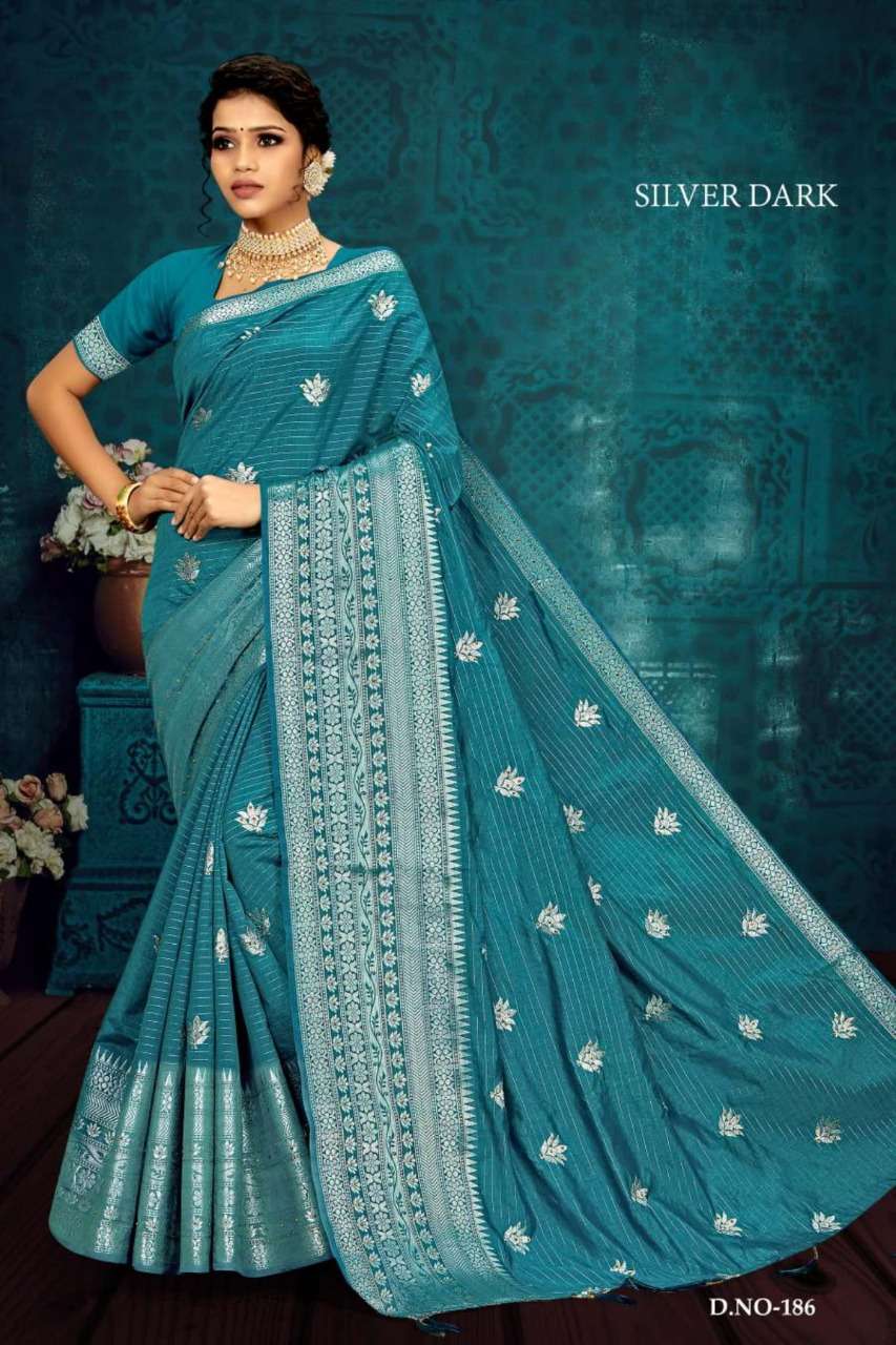 Ynf Silver Dark Catalog Nylon Embroidery Wear Sarees Wholesale