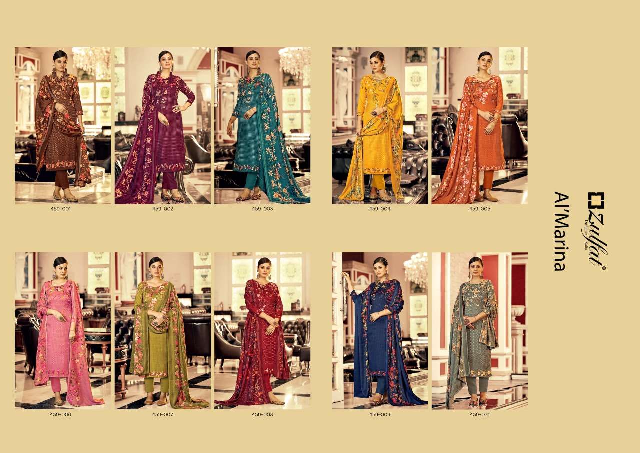 Zulfat Al Marina Catalog Premium Wear Woollen Pashmina Dress Materials Wholesale