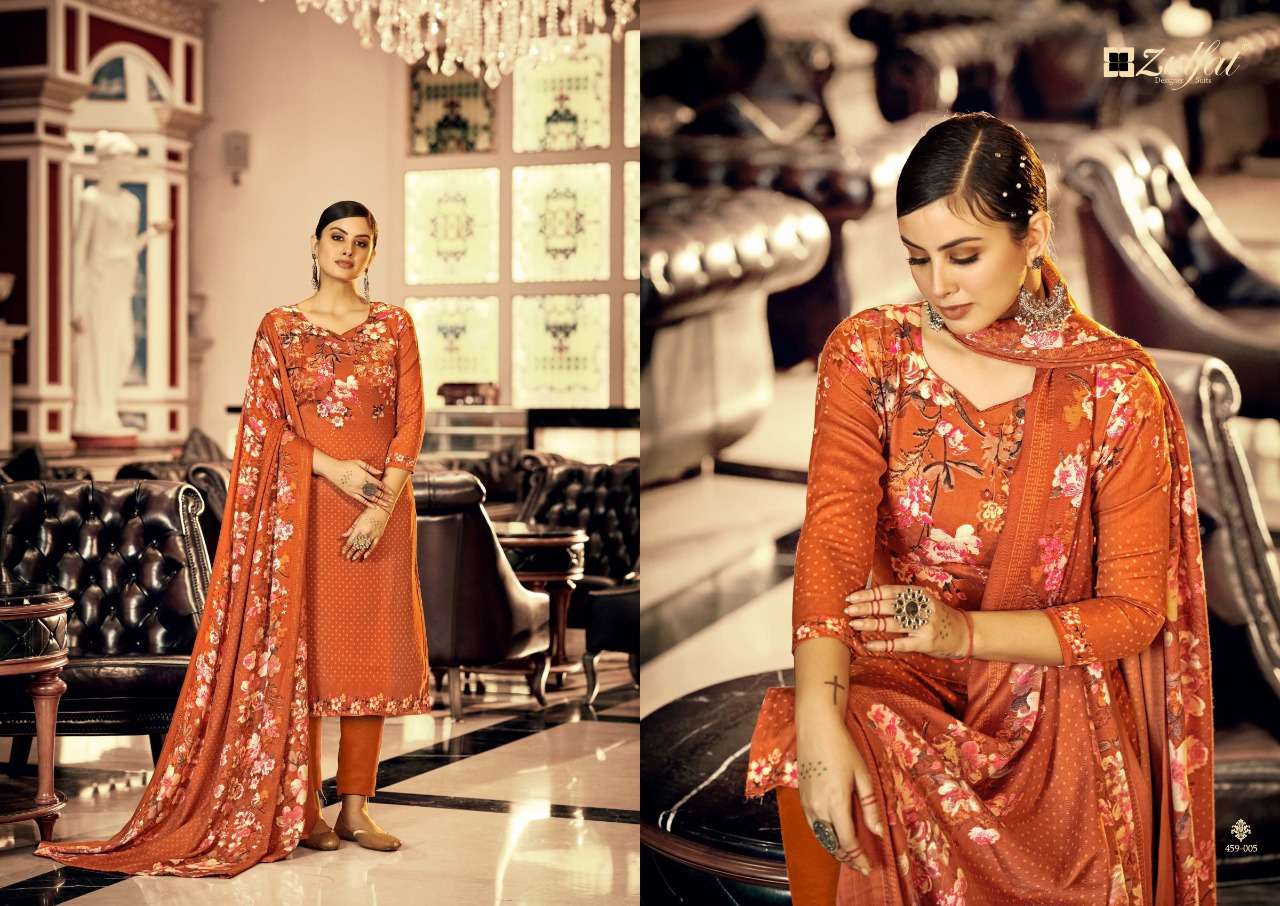 Zulfat Al Marina Catalog Premium Wear Woollen Pashmina Dress Materials Wholesale