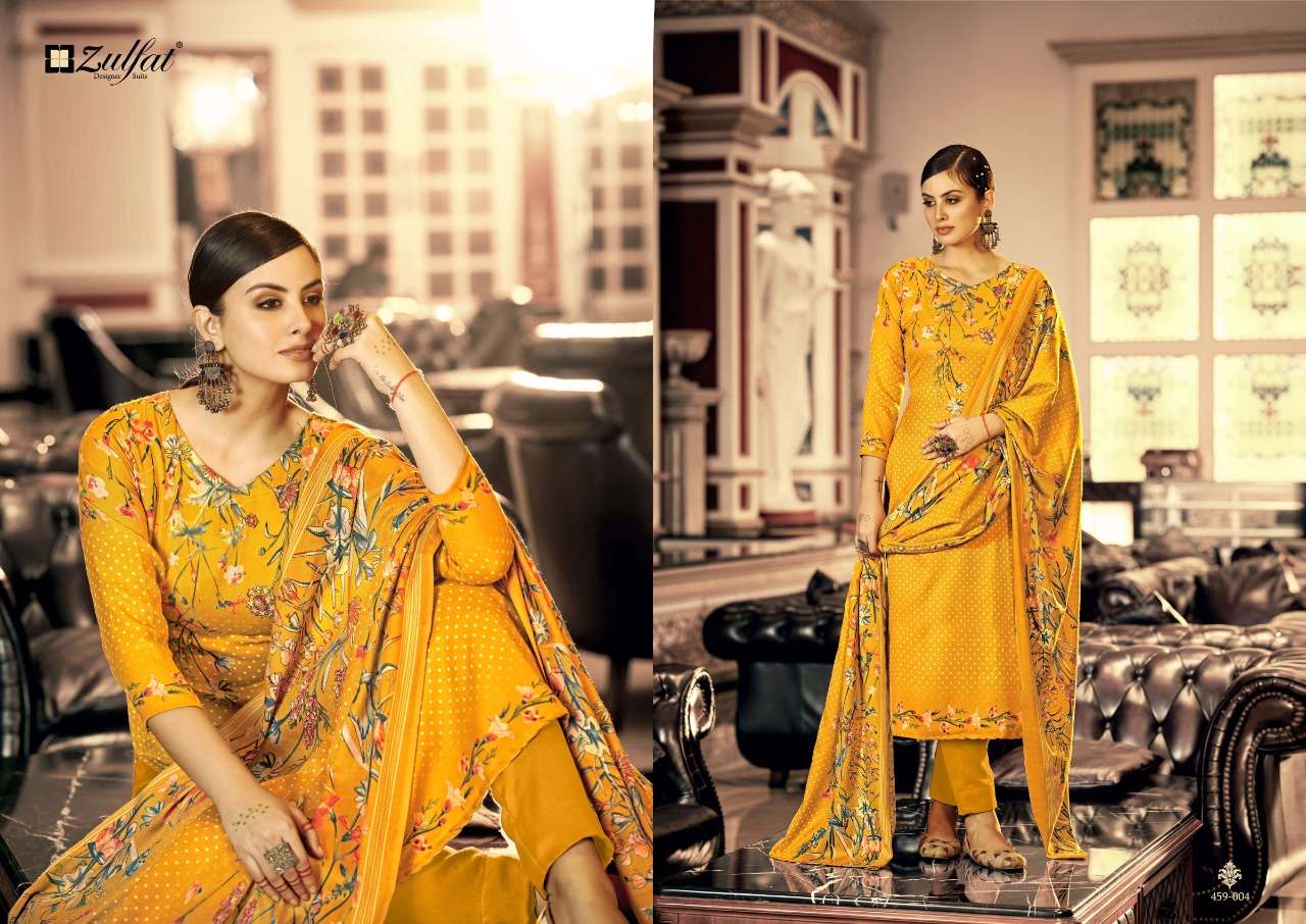 Zulfat Al Marina Catalog Premium Wear Woollen Pashmina Dress Materials Wholesale