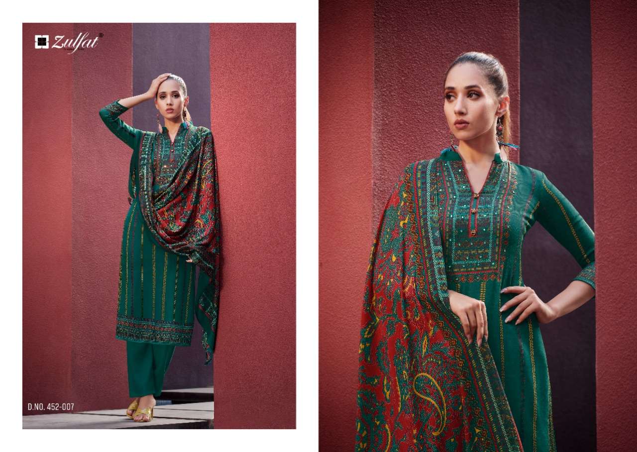 Zulfat Inteha Catalog Exclusive Wear Pashmina Dress Materials Wholesale