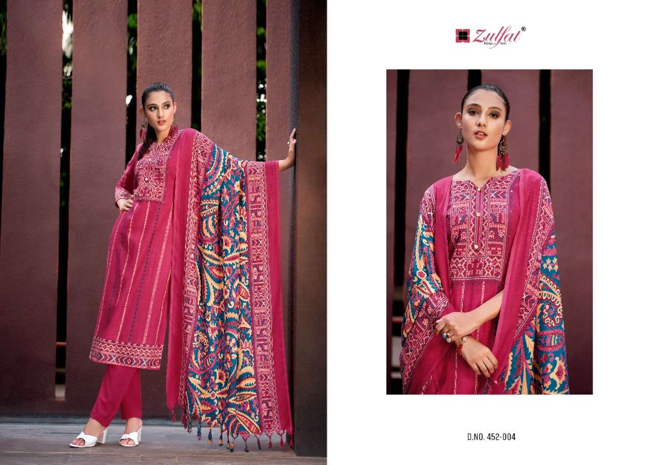 Zulfat Inteha Catalog Ready Made Exclusive Designer Pashmina Dress Materials Wholesale