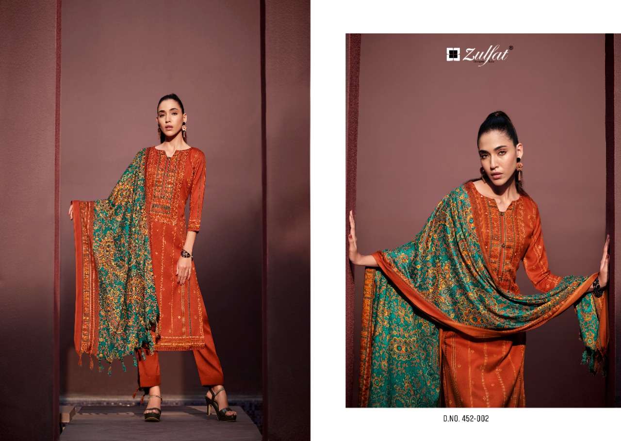 Zulfat Inteha Catalog Ready Made Exclusive Designer Pashmina Dress Materials Wholesale