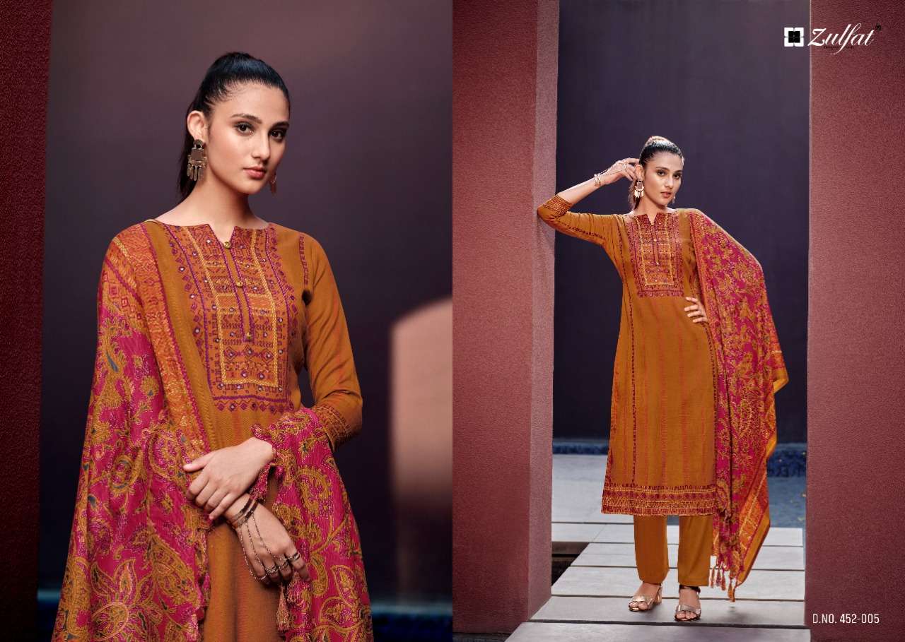Zulfat Inteha Catalog Ready Made Exclusive Designer Pashmina Dress Materials Wholesale
