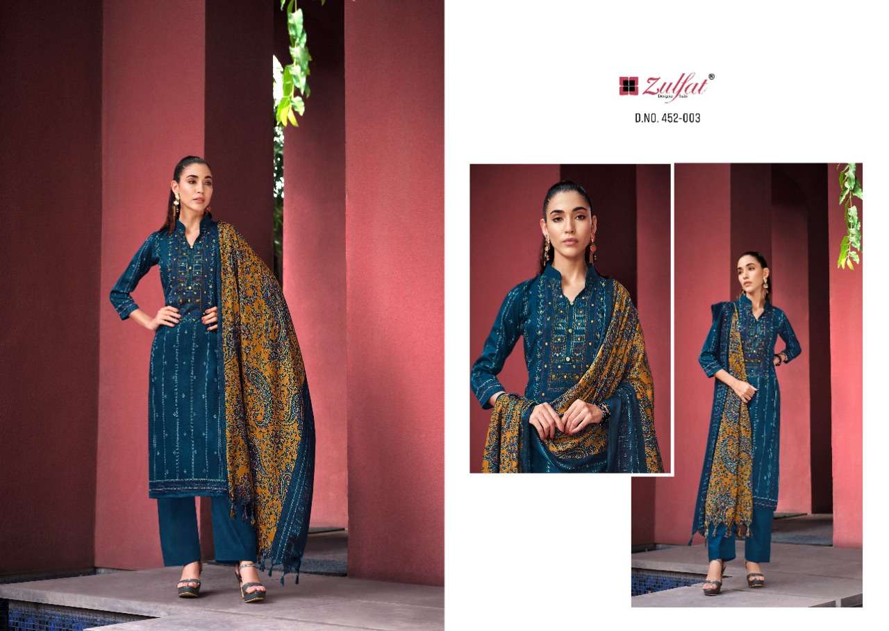 Zulfat Inteha Catalog Ready Made Exclusive Designer Pashmina Dress Materials Wholesale