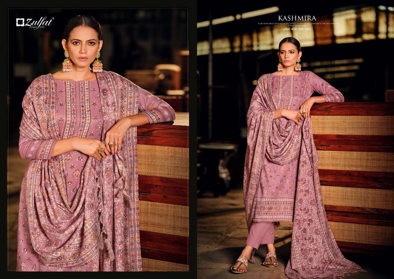 Zulfat Kashmira Catalog Pure Wool Pashmina Dress Materials Wholesale