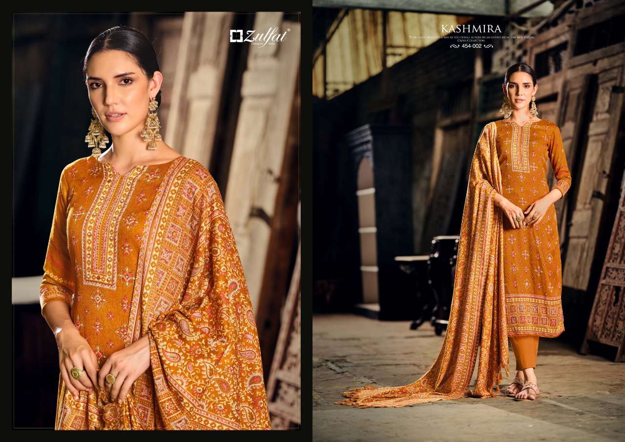 Zulfat Kashmira Catalog Pure Wool Pashmina Dress Materials Wholesale