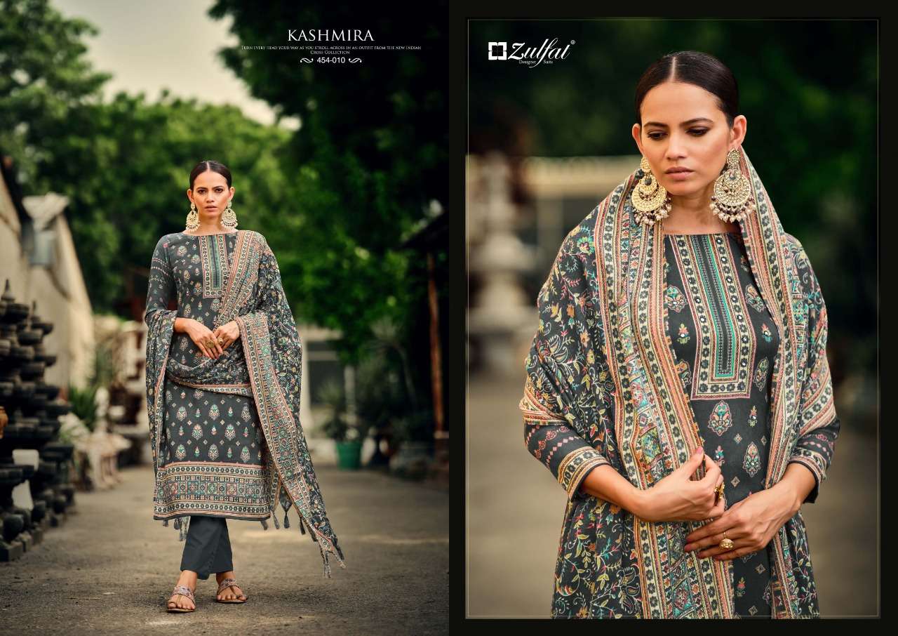 Zulfat Kashmira Catalog Ready Made Exclusive Designer Pashmina Dress Materials Wholesale