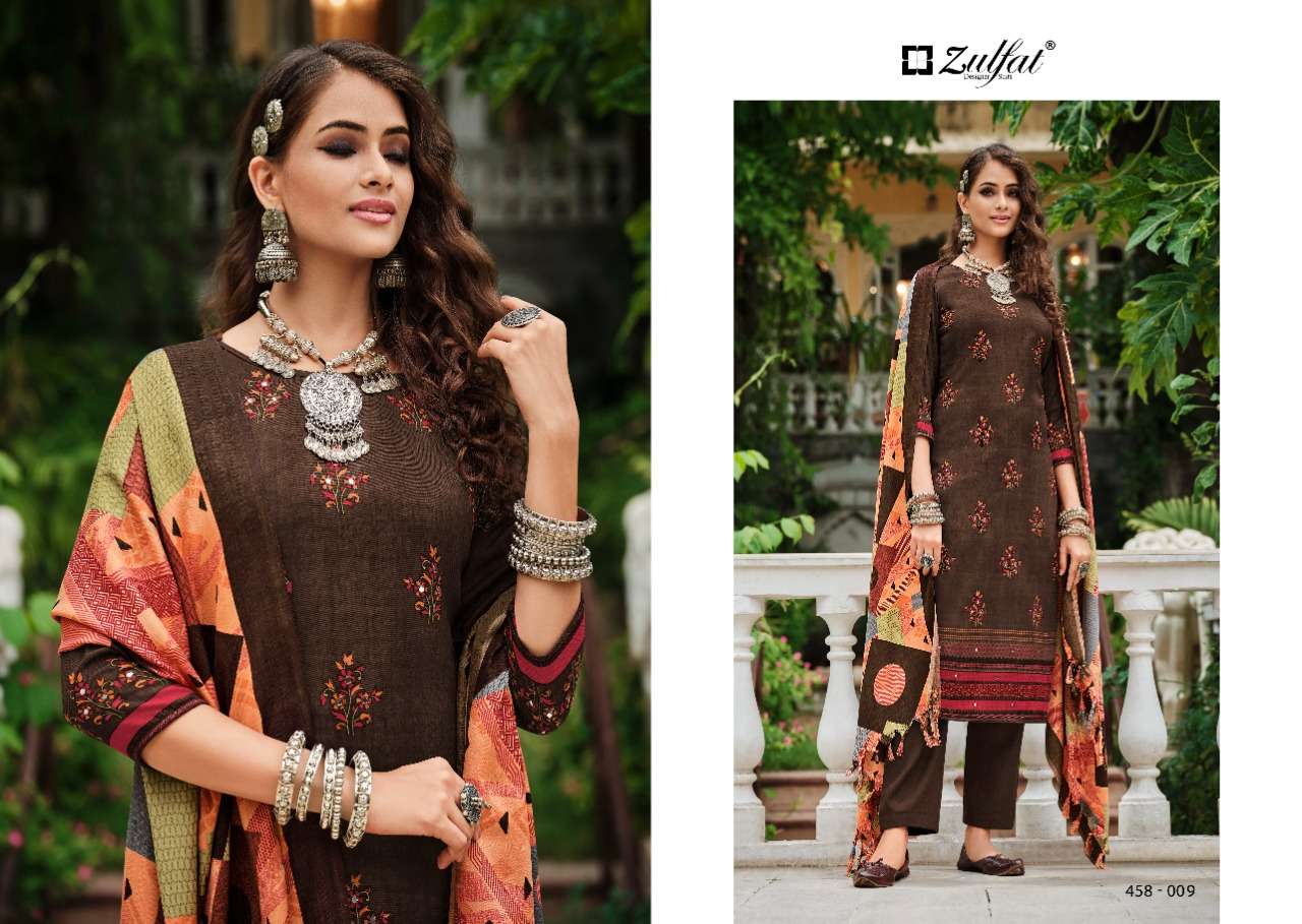 Zulfat Nusrat Catalog Pure Wool Pashmina Dress Materials Wholesale