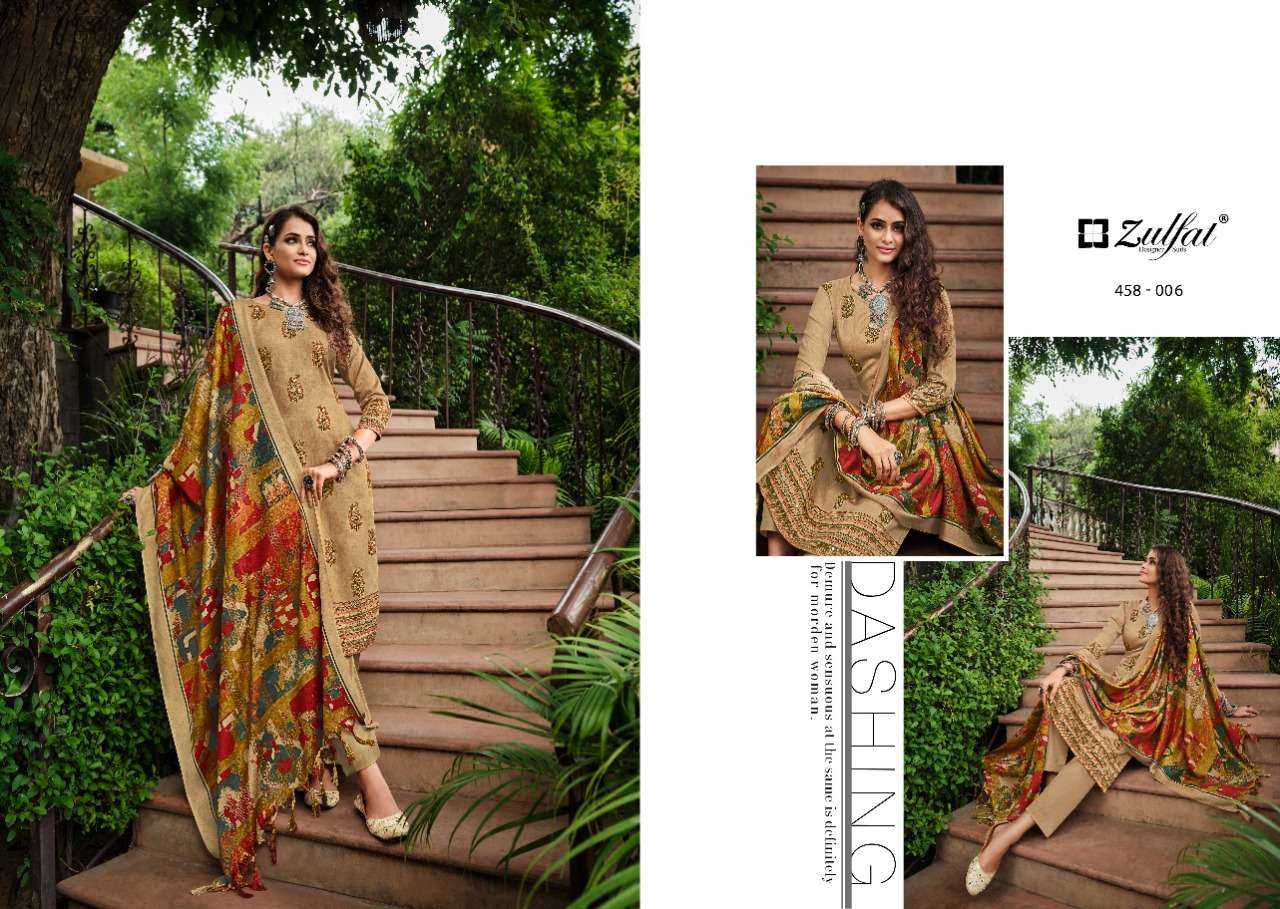 Zulfat Nusrat Catalog Pure Wool Pashmina Dress Materials Wholesale