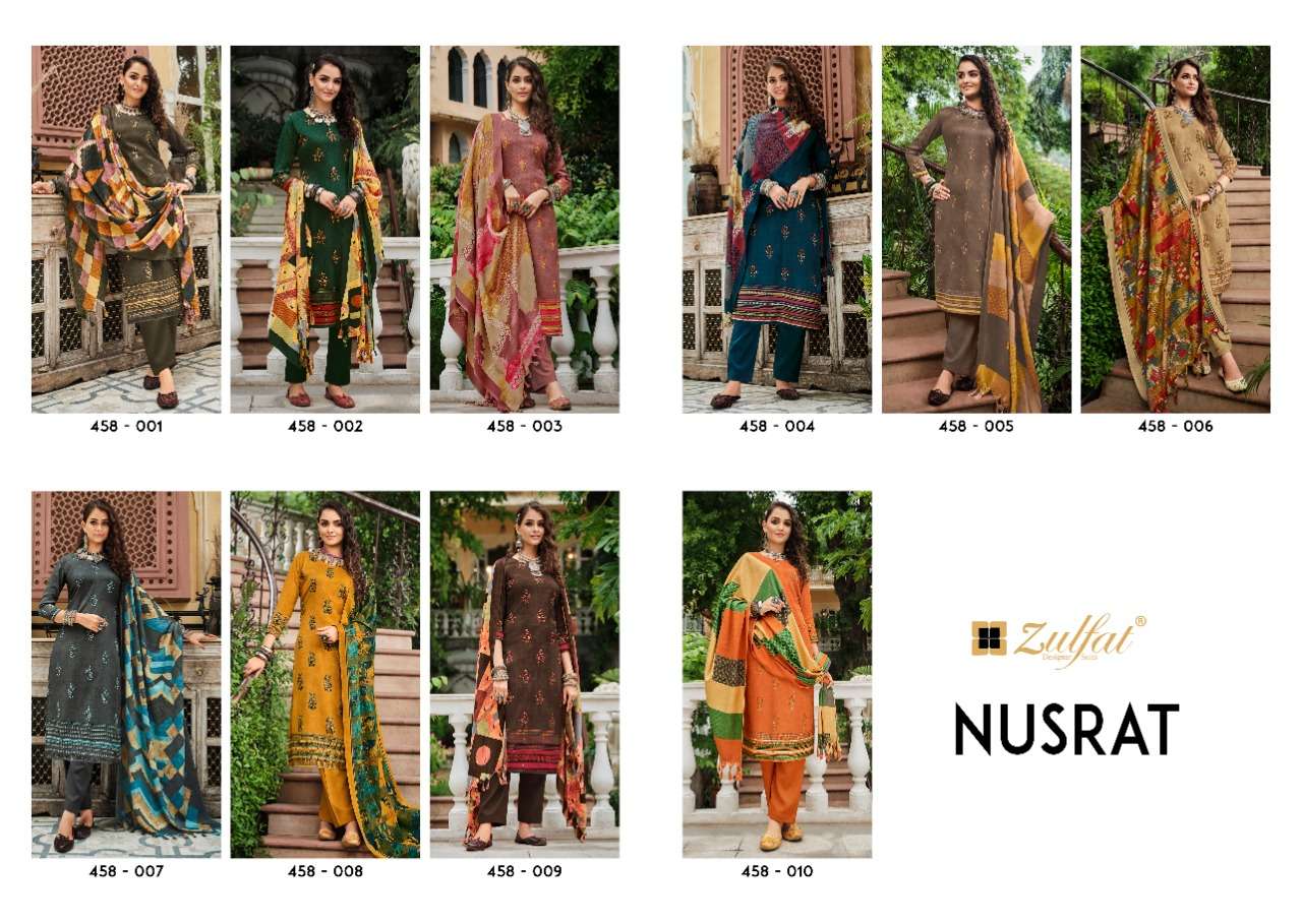 Zulfat Nusrat Catalog Ready Made Exclusive Designer Dress Materials Wholesale
