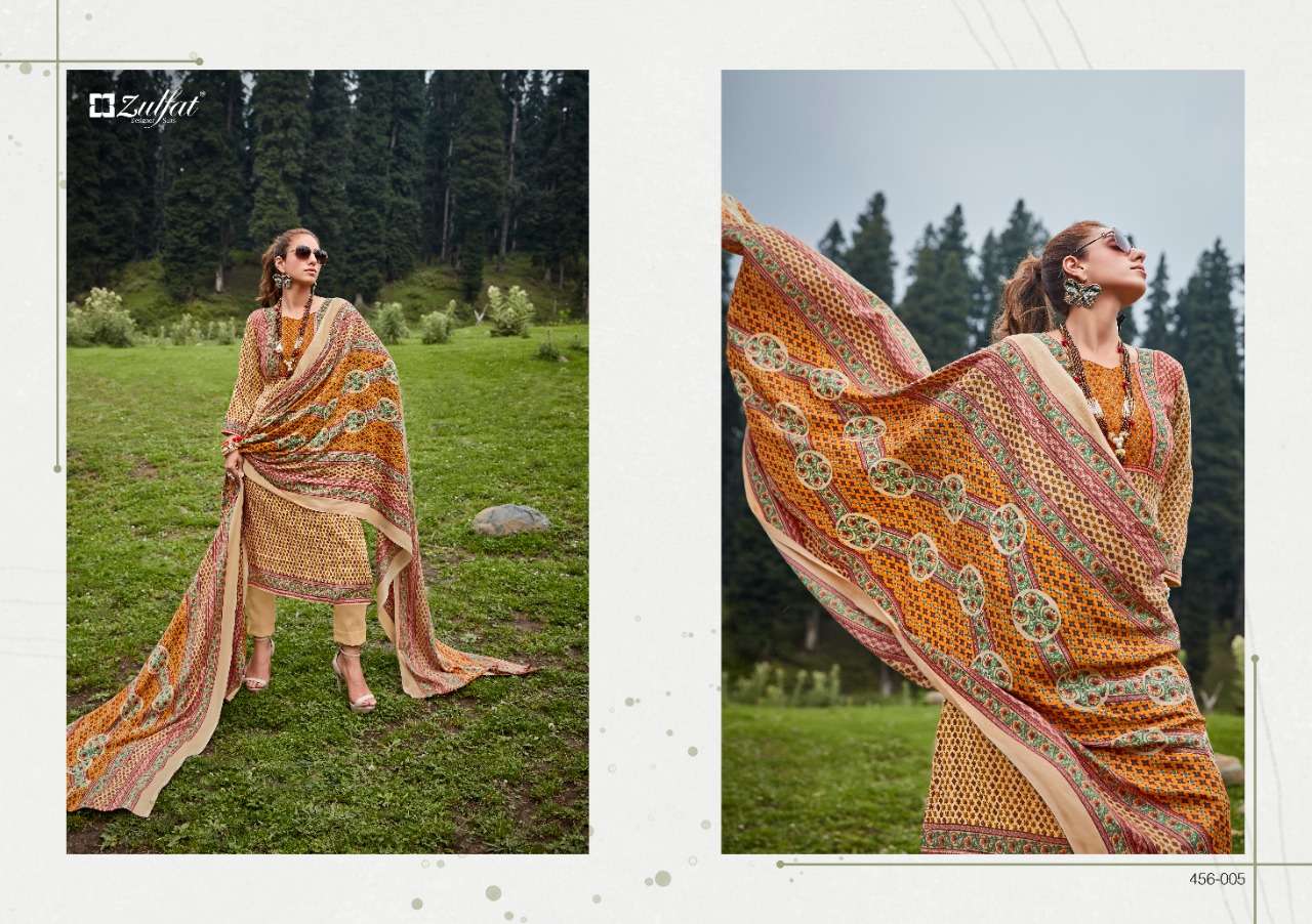 Zulfat Winter Nova Catalog Pashmina Woollen Dress Materials Wholesale