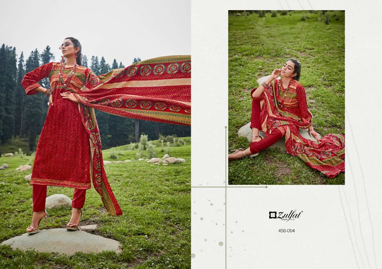 Zulfat Winter Nova Catalog Pashmina Woollen Dress Materials Wholesale