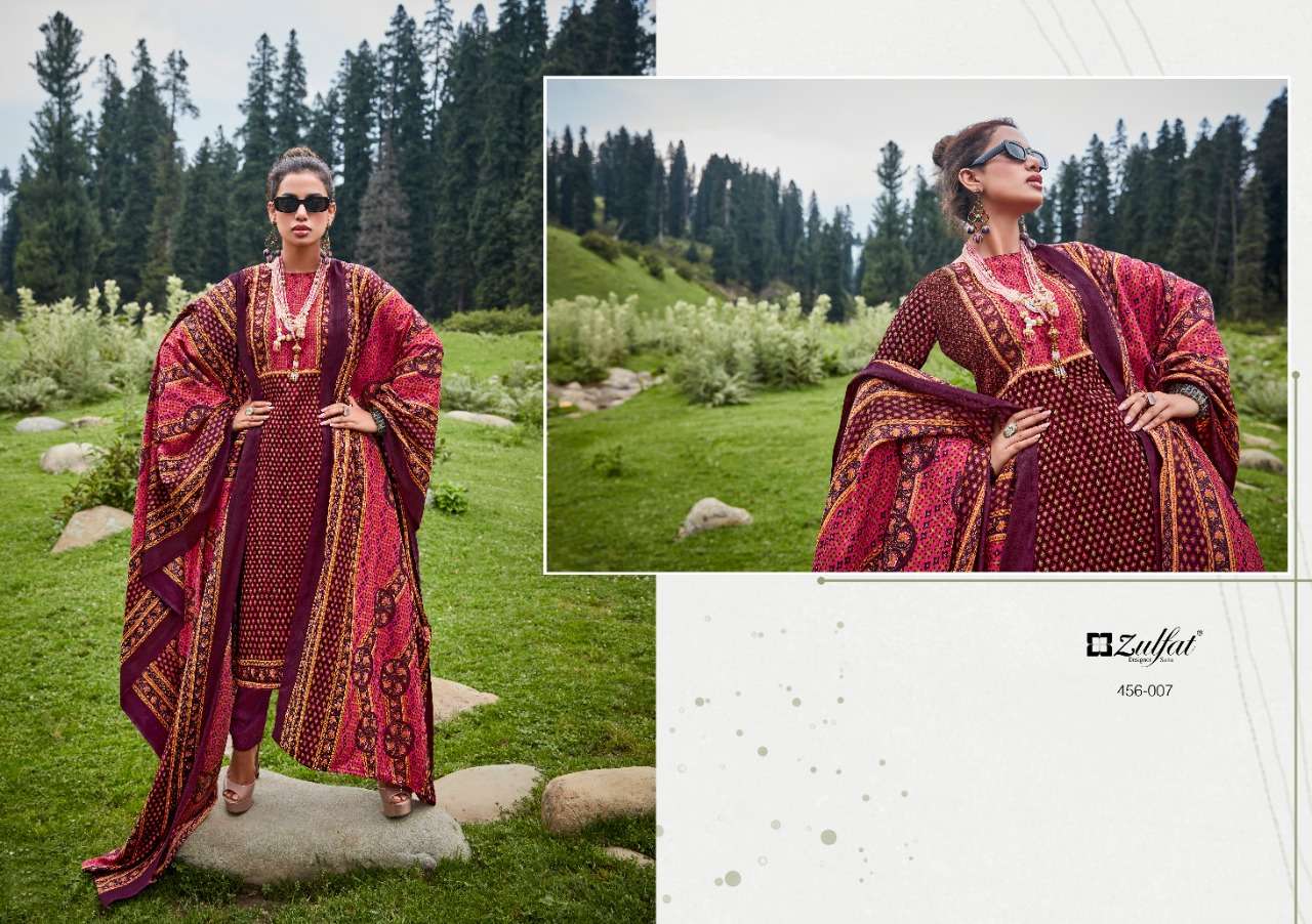 Zulfat Winter Nova Catalog Pashmina Woollen Dress Materials Wholesale