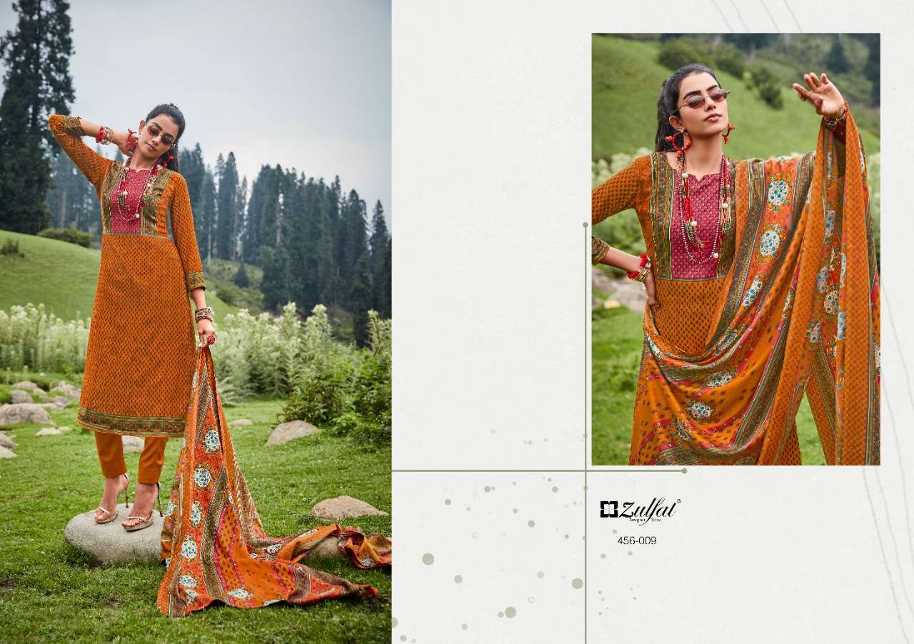 Zulfat Winter Nova Catalog Pashmina Woollen Dress Materials Wholesale