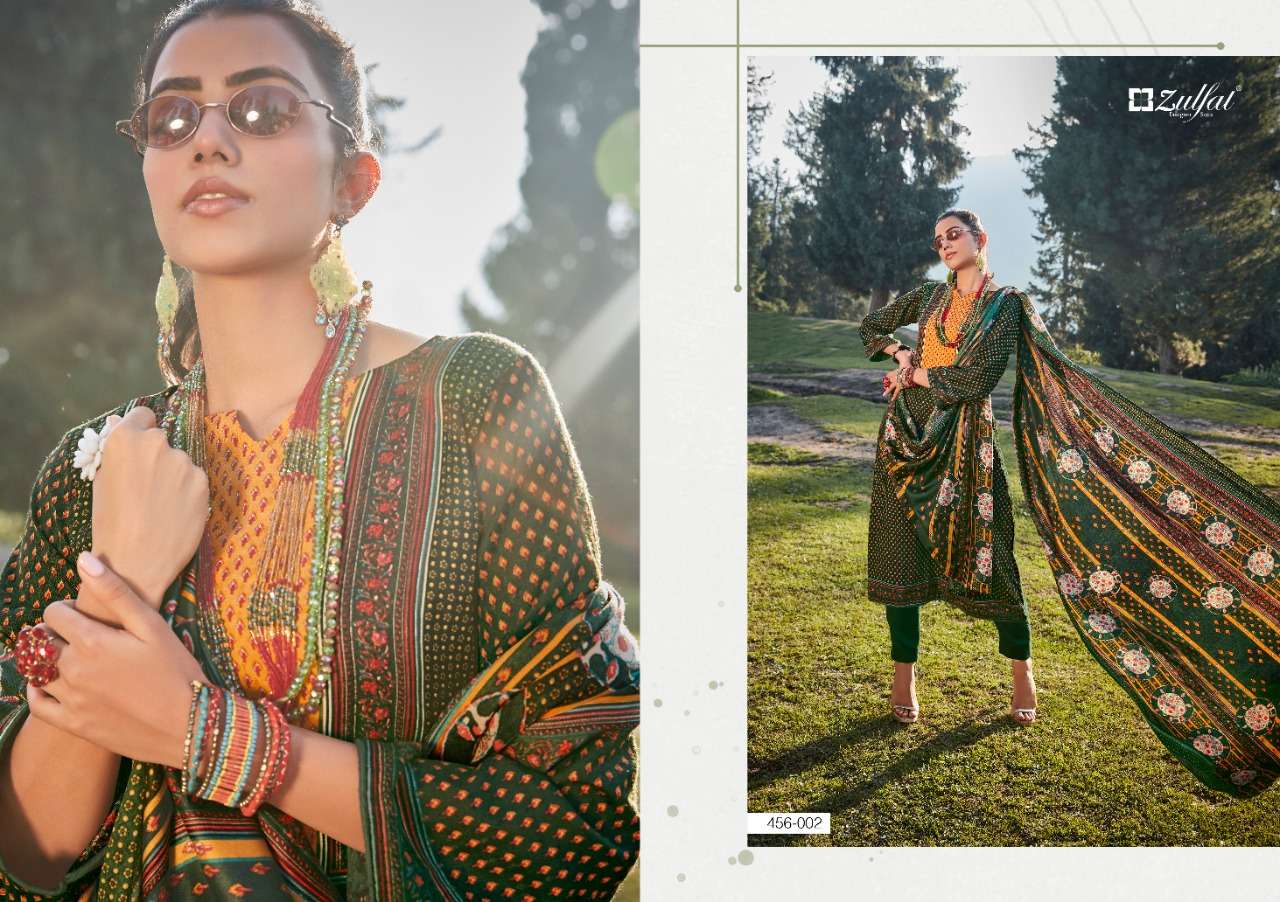 Zulfat Winter Nova Catalog Pashmina Woollen Dress Materials Wholesale