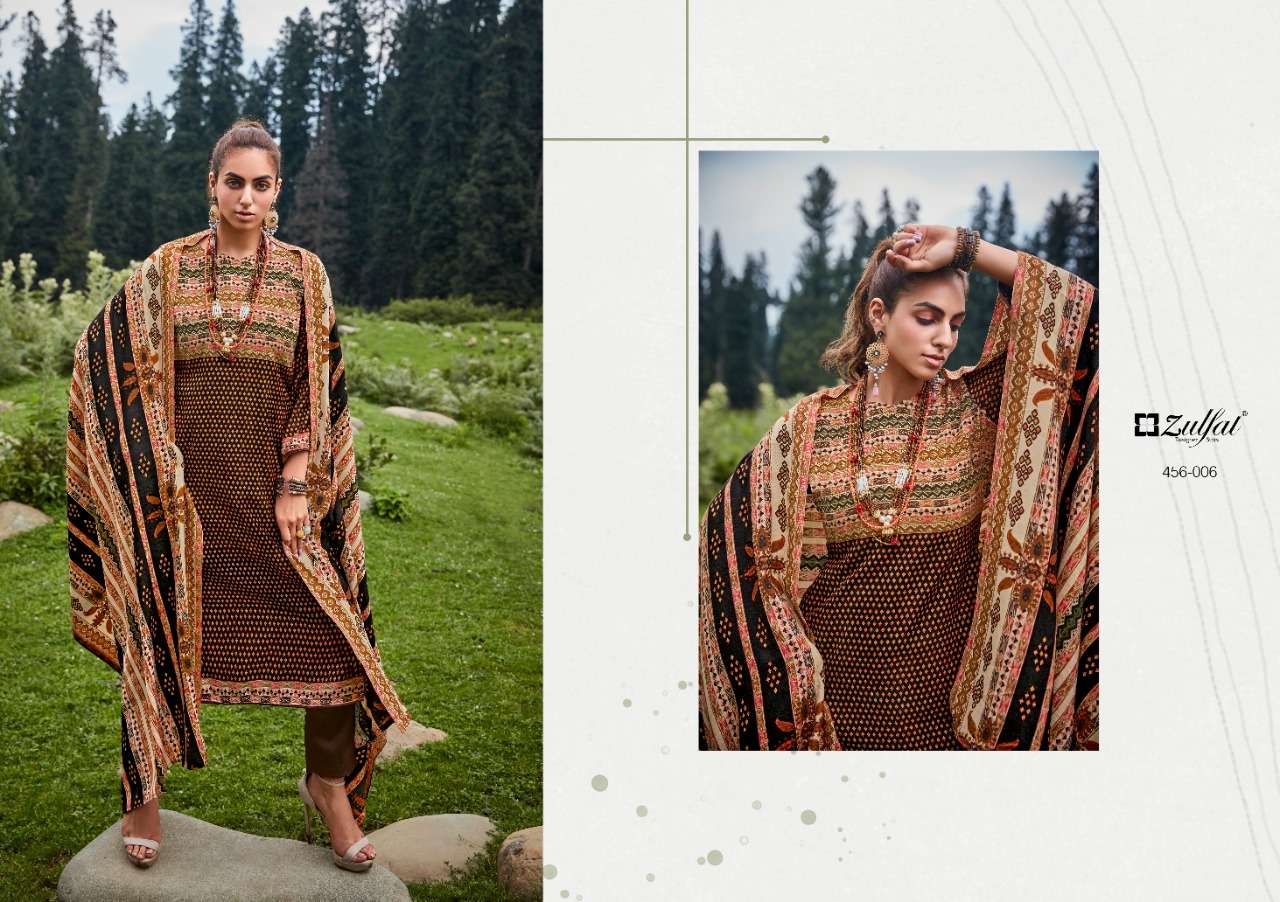Zulfat Winter Nova Catalog Pashmina Woollen Dress Materials Wholesale