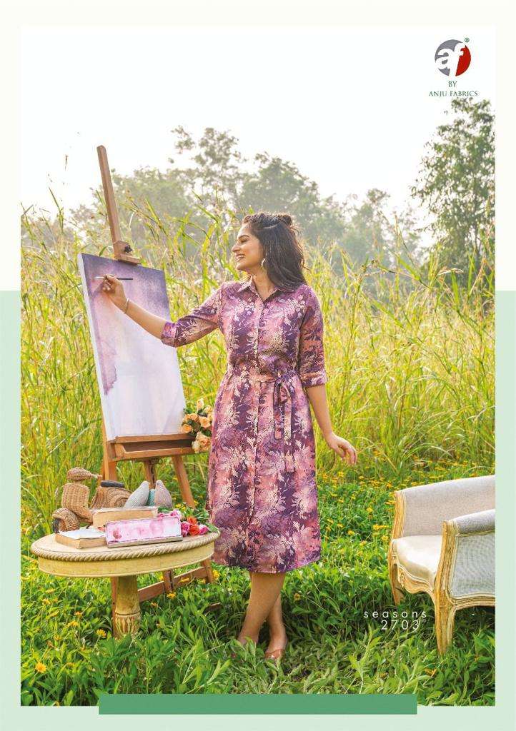 ANJU FABRICS PRESENT CLASSY WESTERN KURTI WITH BELT ON PASHMINA DIGITAL PRINT