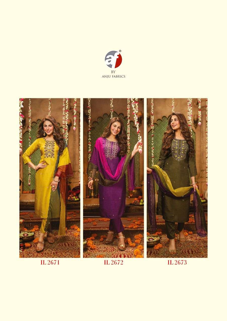 ANJU FABRICS PRESENT HEAVY KURTI WITH EXCLUSIVE PANT & HAND WORK DUPATTA 