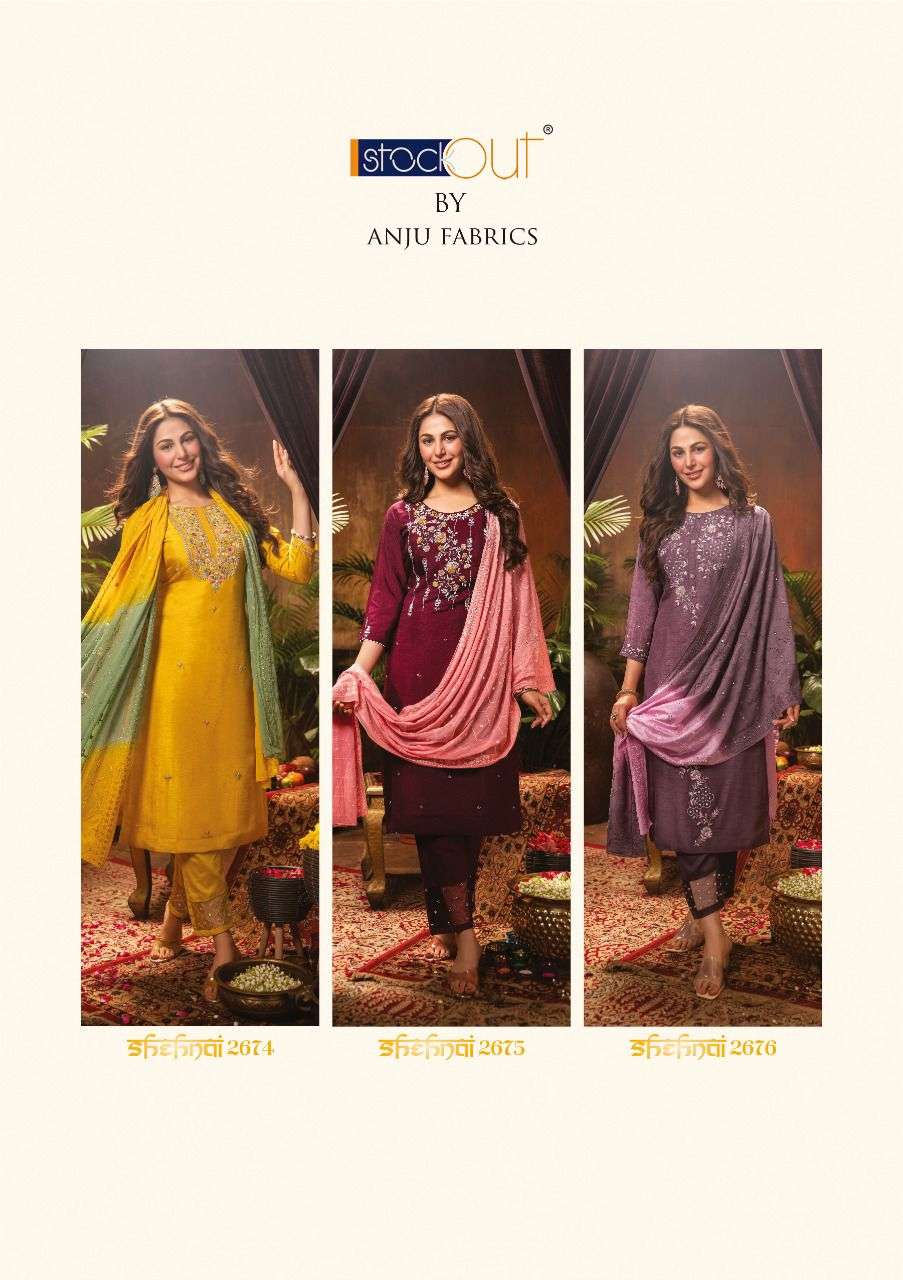 ANJU FABS UPCOMING FESTIVE KURTI PANT WITH HEAVY DUPATTA  ON VISCOSE DOLA SILK 