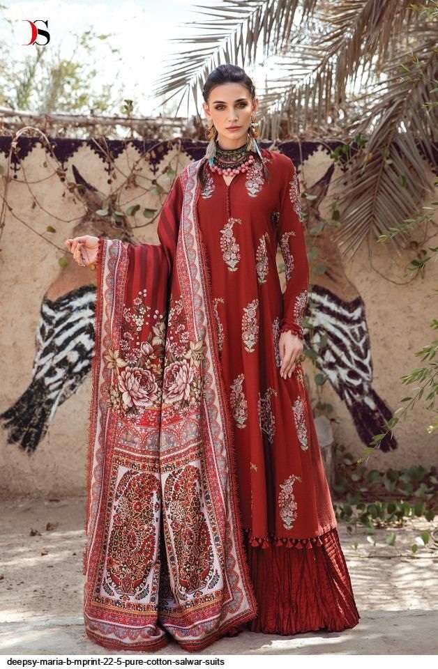 DEEPSY MARIA B  22 5 PURE COTTON SALWAR SUITS WITH CHIFFON DUPATTA