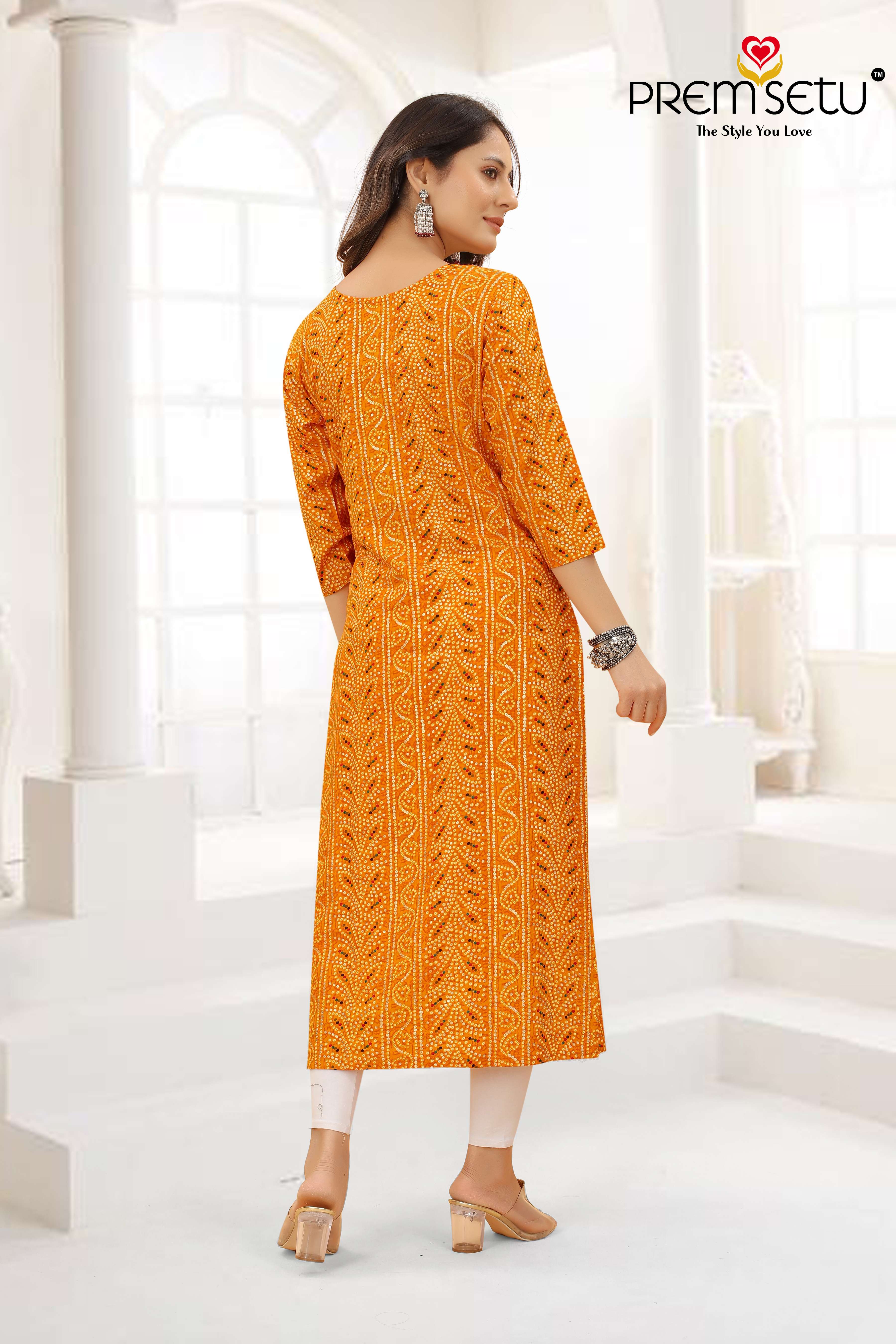 Yellow Color Casual Kurtis provide by Premsetu size set