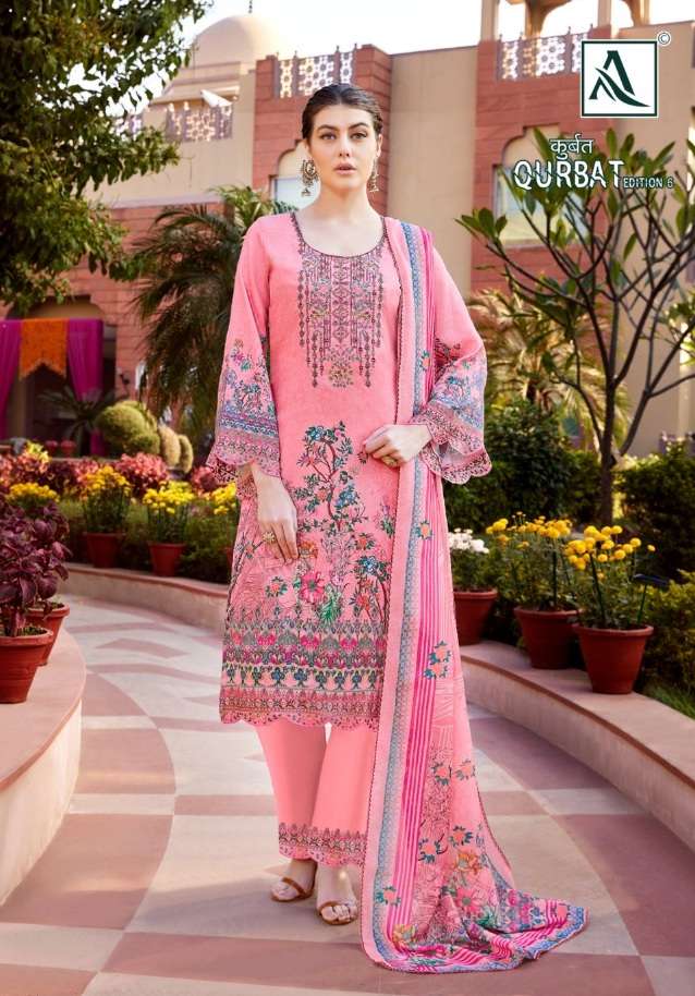 Alok Suit Present Qurbat - 6 Daman Embroidery Patch Work With Swarovski Diamond Work On Wholesale