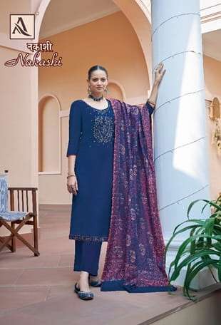 Alok Suits Present Nakashi 1137 Series Viscose Pashmina Suits Winter On Wholesale