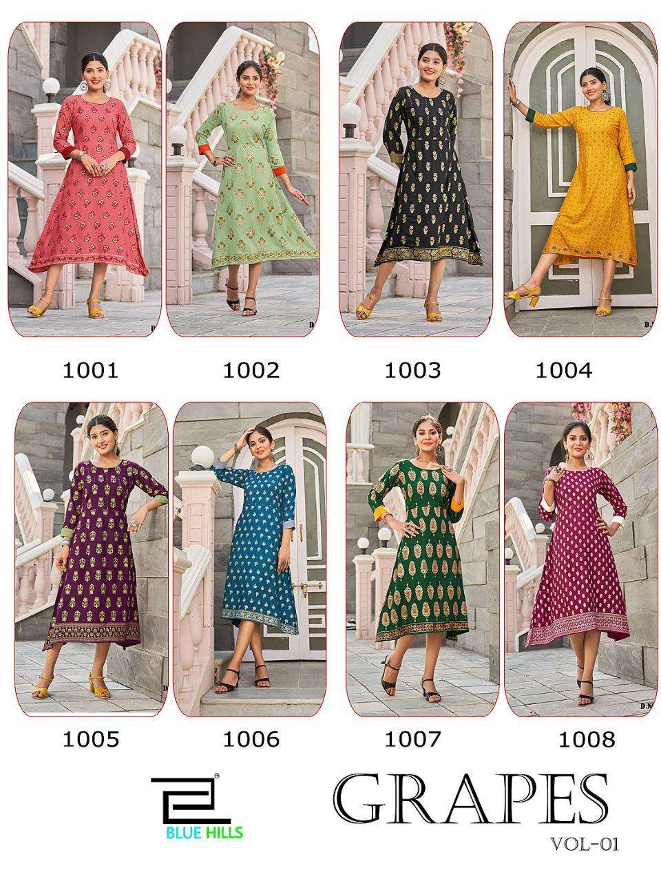 Blue Hills Grapes 1 jaipuri wholesale kurtis Style 