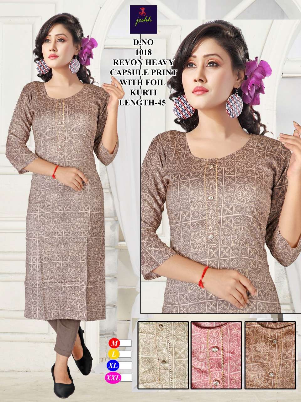 cotton India rayon heavy capsule print  kurti for festival 1020
