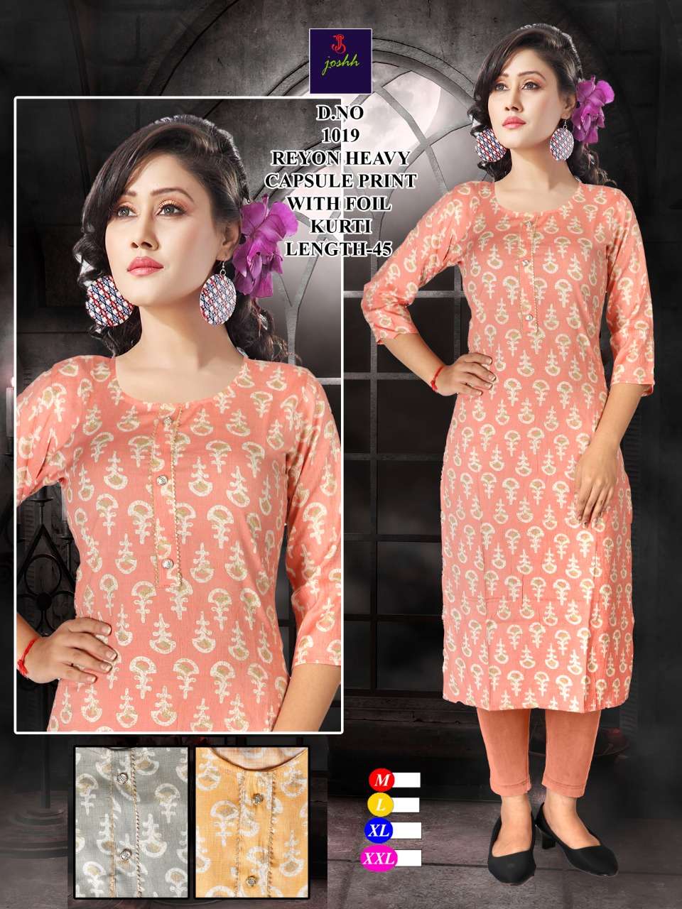 cotton India rayon heavy capsule print  kurti for festival 1020