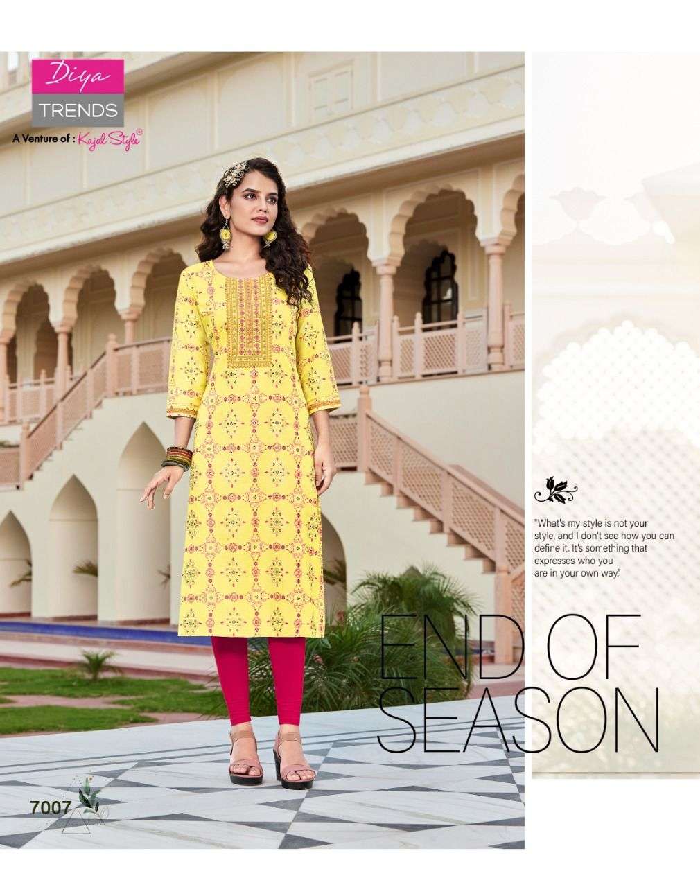 DIYA TRENDS LAUNCHED CLASSY REYON FOIL Prints  Fancy Embroidery KURTI